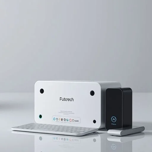 A subtle, sophisticated generative art pattern composed of intertwining geometric shapes and soft light streaks, representing an underlying product technology.